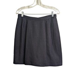 Vintage DKNY Women's FittedHigh Waist 100% Linen Mini Skirt Dark Navy Lined sz12
